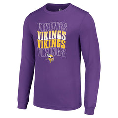Minnesota Vikings Starter Team Name Graphic Long Sleeve T-Shirt - Purple T-shirts