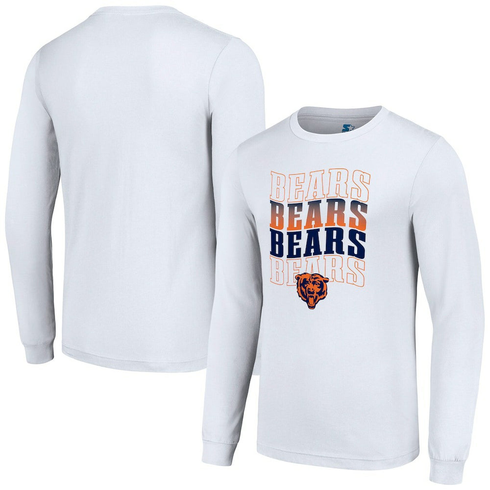 Chicago Bears Starter Team Name Graphic Long Sleeve T-Shirt - White T-shirts