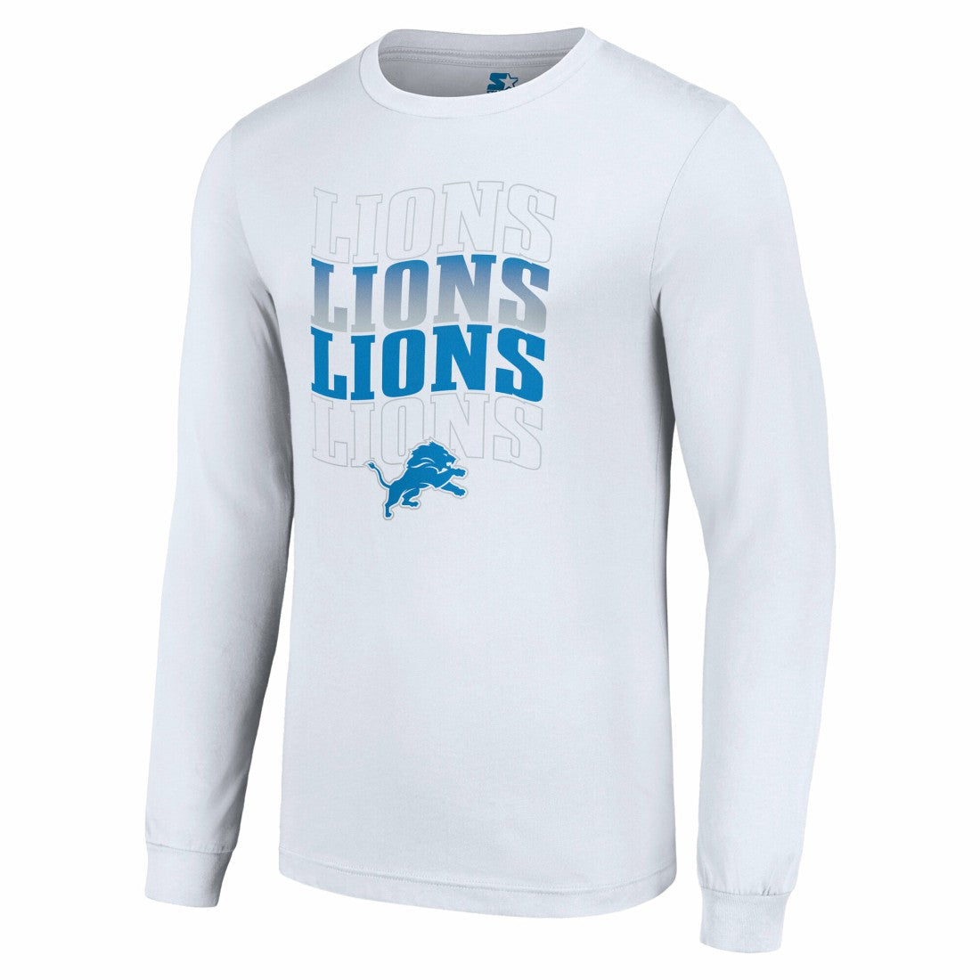 Detroit Lions Starter Team Name Graphic Long Sleeve T-Shirt - White T-shirts