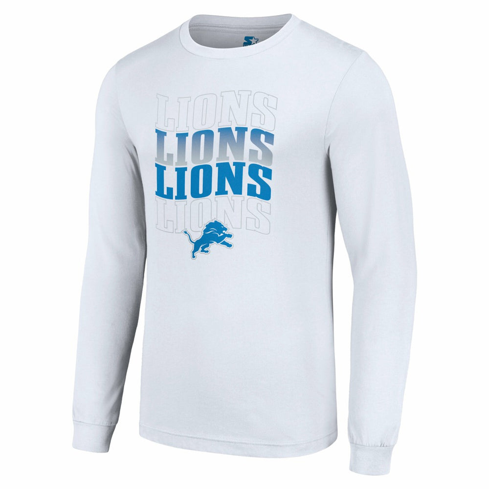 Detroit Lions Starter Team Name Graphic Long Sleeve T-Shirt - White T-shirts