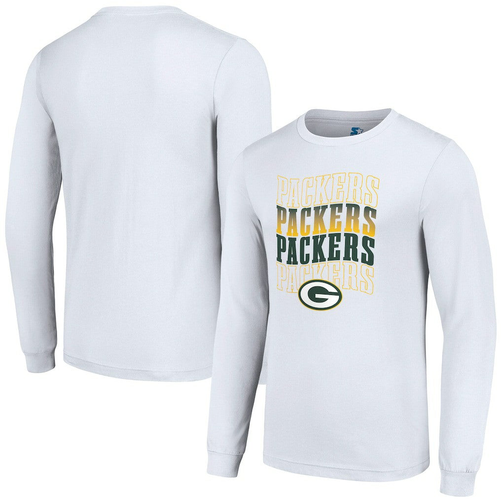 Green Bay Packers Starter Team Name Graphic Long Sleeve T-Shirt - White T-shirts