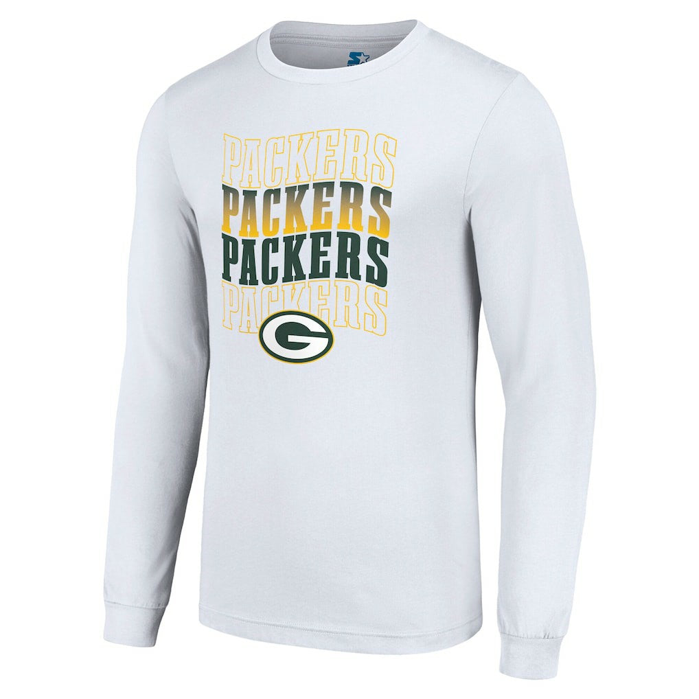 Green Bay Packers Starter Team Name Graphic Long Sleeve T-Shirt - White T-shirts