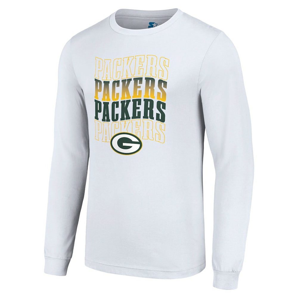 Green Bay Packers Starter Team Name Graphic Long Sleeve T-Shirt - White T-shirts
