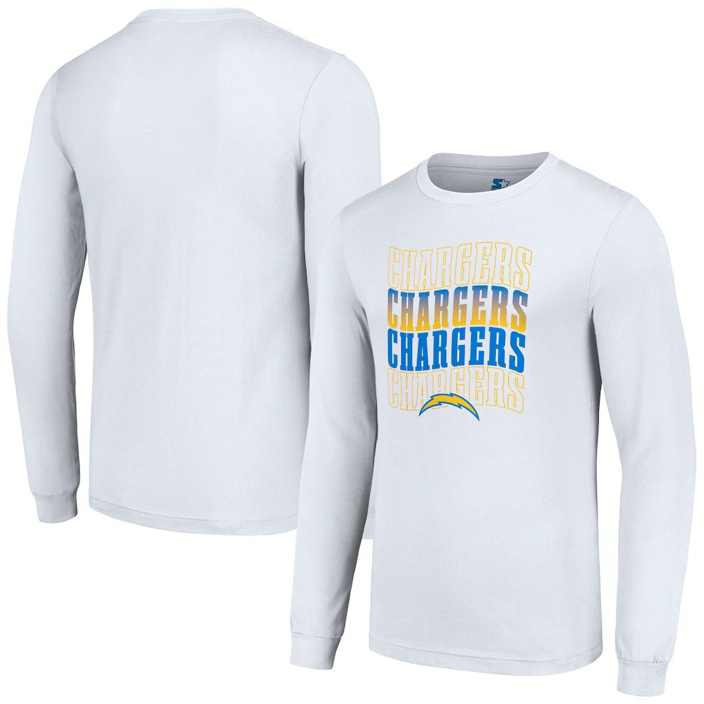 Los Angeles Chargers Starter Team Name Graphic Long Sleeve T-Shirt - White T-shirts