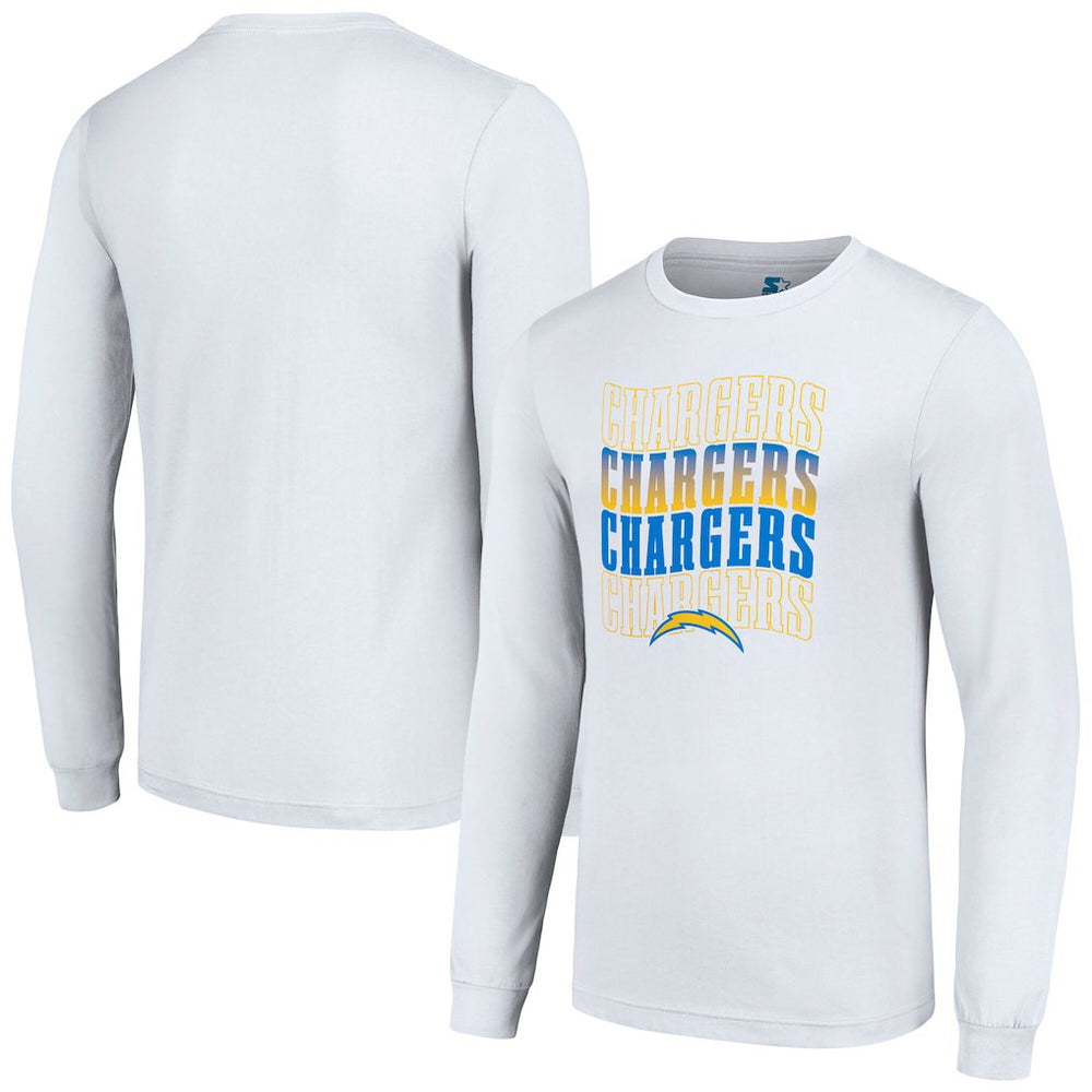 Los Angeles Chargers Starter Team Name Graphic Long Sleeve T-Shirt - White T-shirts