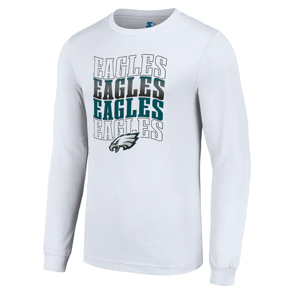 Philadelphia Eagles Starter Team Name Graphic Long Sleeve T-Shirt - White T-shirts