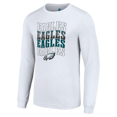 Philadelphia Eagles Starter Team Name Graphic Long Sleeve T-Shirt - White T-shirts
