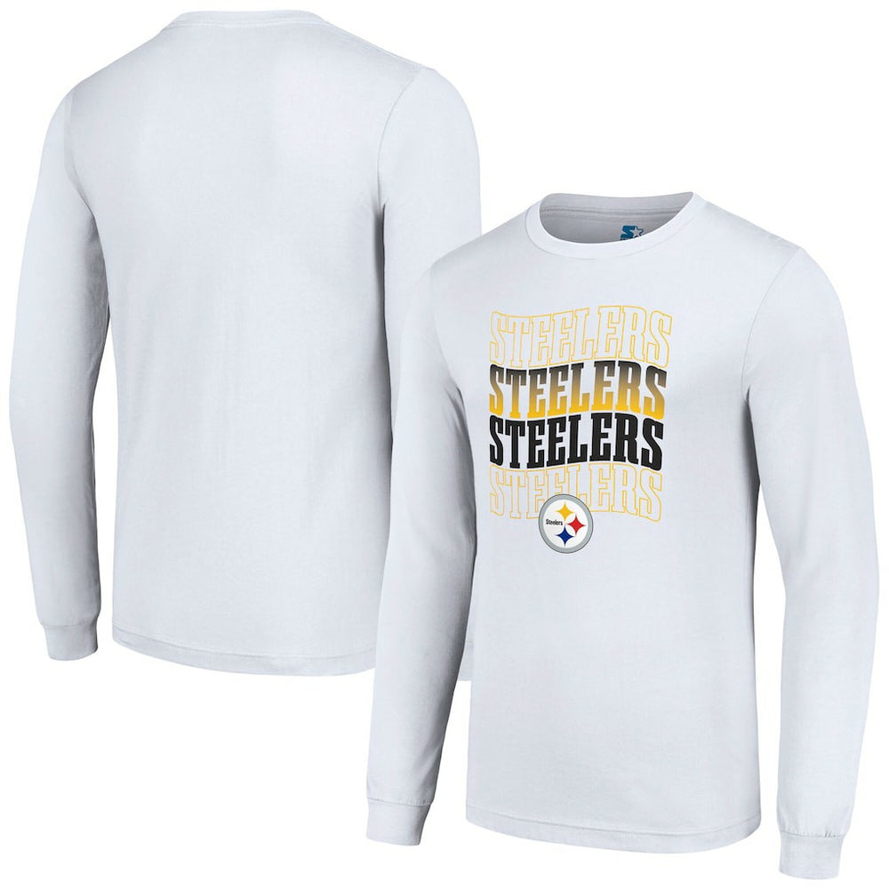 Pittsburgh Steelers Starter Team Name Graphic Long Sleeve T-Shirt - White T-shirts