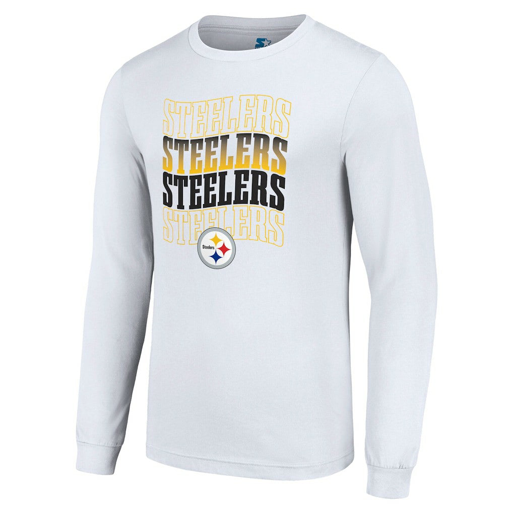 Pittsburgh Steelers Starter Team Name Graphic Long Sleeve T-Shirt - White T-shirts