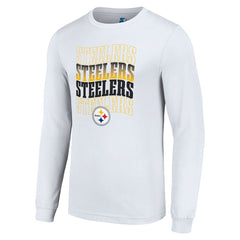 Pittsburgh Steelers Starter Team Name Graphic Long Sleeve T-Shirt - White T-shirts