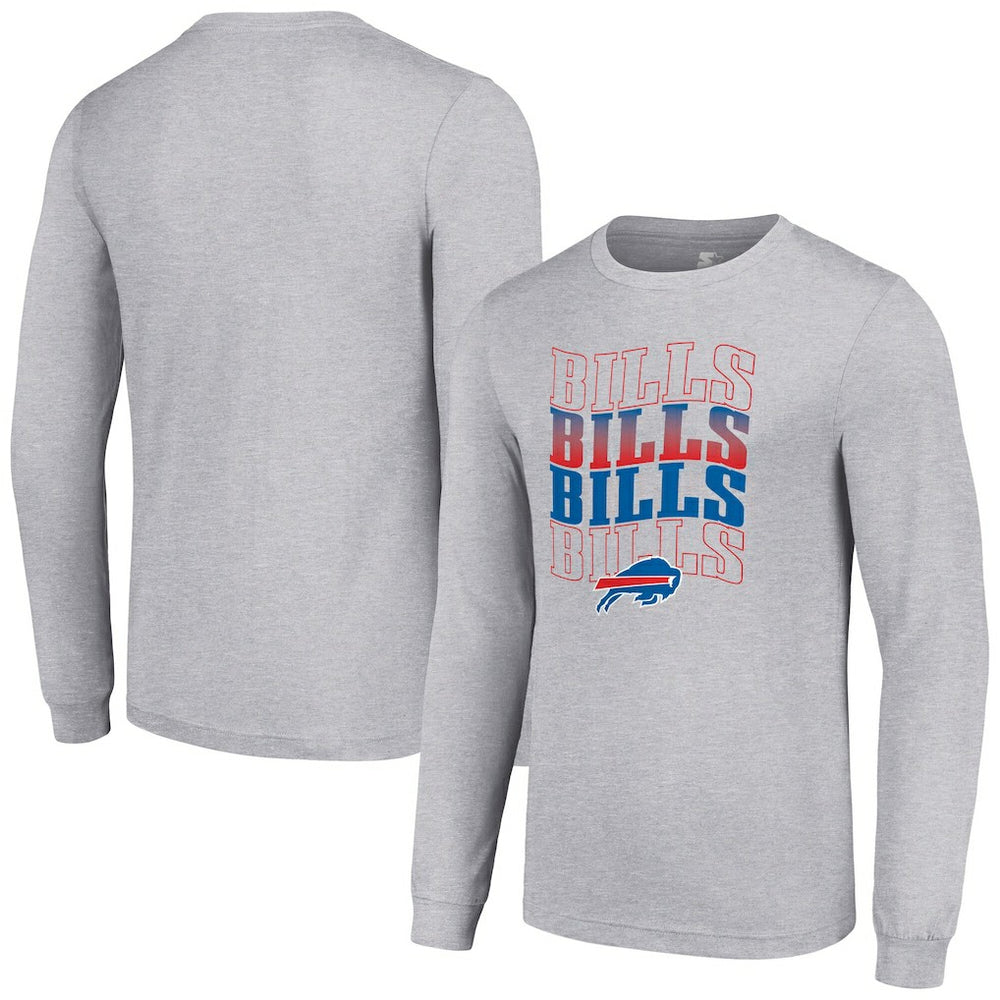 Buffalo Bills Starter Team Name Graphic Long Sleeve T-Shirt - Heather Gray T-shirts