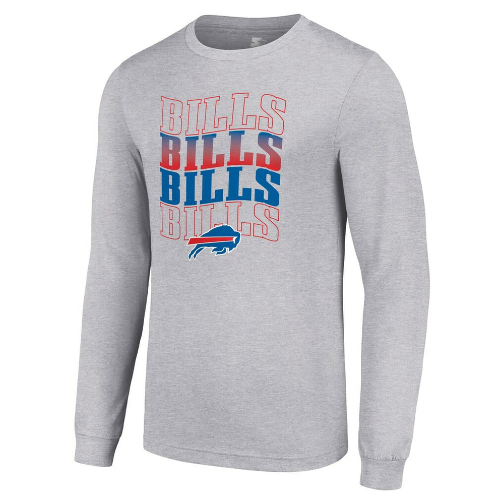 Buffalo Bills Starter Team Name Graphic Long Sleeve T-Shirt - Heather Gray T-shirts