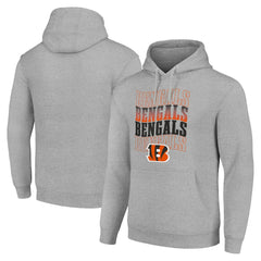 Cincinnati Bengals Starter Four Team Name Logo Fleece Pullover Hoodie - Heather Gray Hoodies