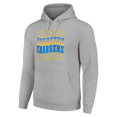 Los Angeles Chargers Starter Four Team Name Logo Fleece Pullover Hoodie - Heather Gray Hoodies