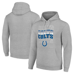 Indianapolis Colts Starter Four Team Name Logo Fleece Pullover Hoodie - Heather Gray Hoodies