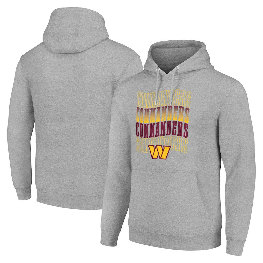 Washington Commanders Starter Four Team Name Logo Fleece Pullover Hoodie - Heather Gray Hoodies