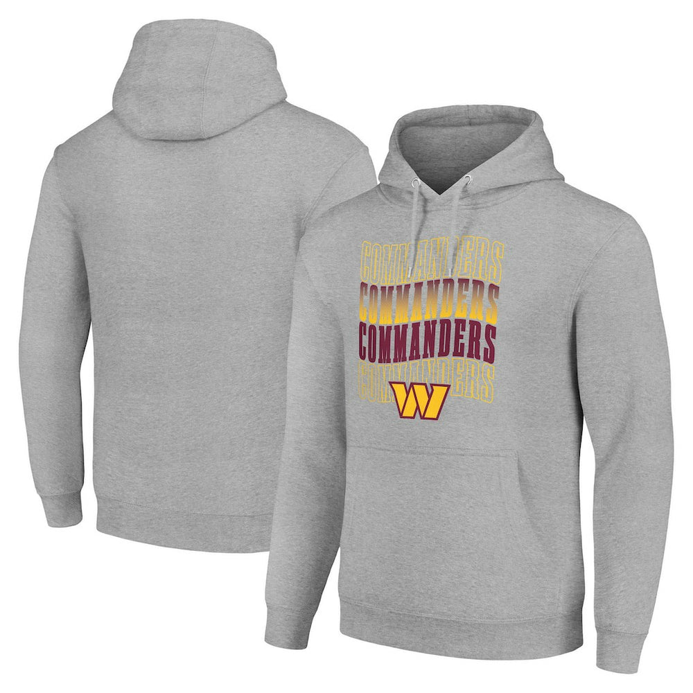 Washington Commanders Starter Four Team Name Logo Fleece Pullover Hoodie - Heather Gray Hoodies