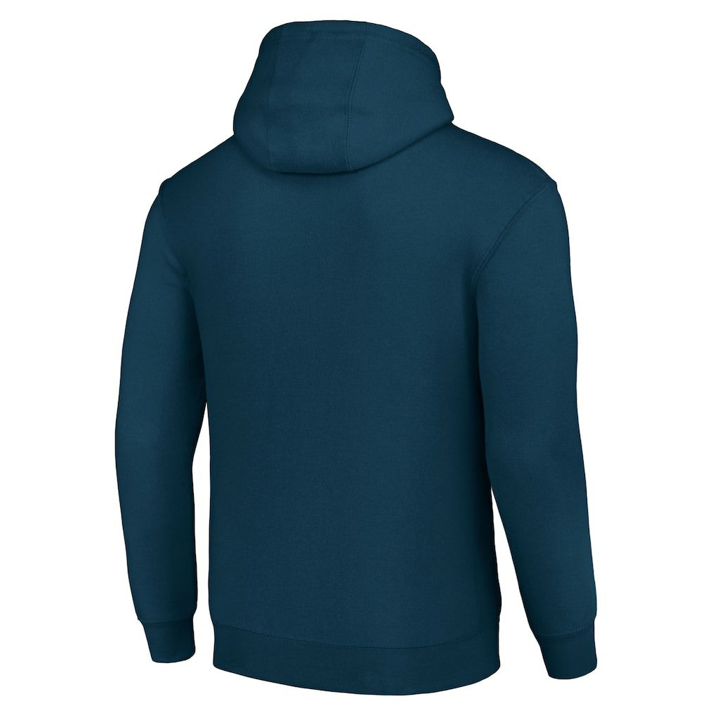 Denver Broncos Starter Four Team Name Logo Fleece Pullover Hoodie - Navy Hoodies