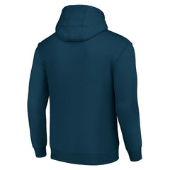 Denver Broncos Starter Four Team Name Logo Fleece Pullover Hoodie - Navy Hoodies