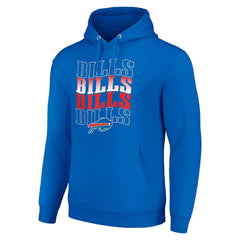 Buffalo Bills Starter Four Team Name Logo Fleece Pullover Hoodie - Royal Hoodies