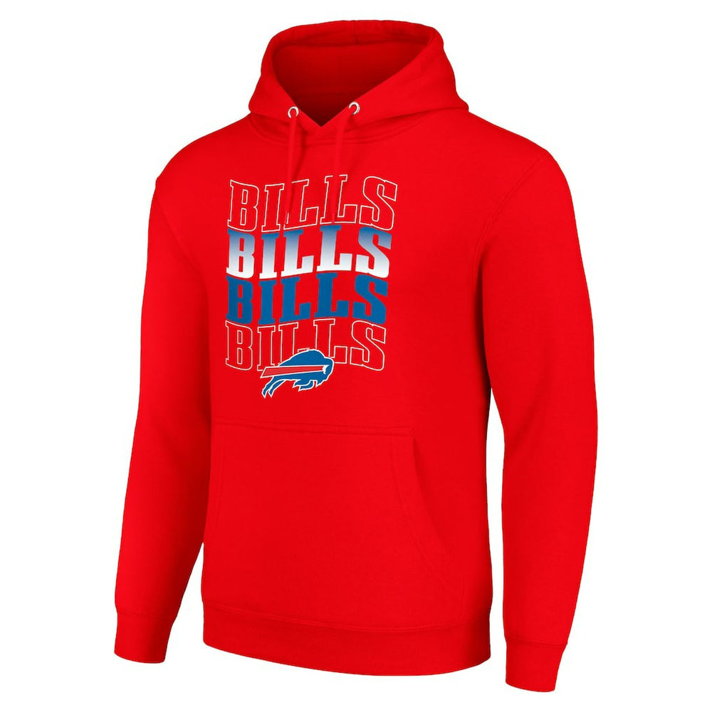 Buffalo Bills Starter Four Team Name Logo Fleece Pullover Hoodie - Red Hoodies