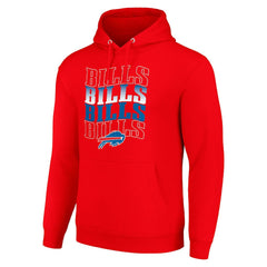 Buffalo Bills Starter Four Team Name Logo Fleece Pullover Hoodie - Red Hoodies