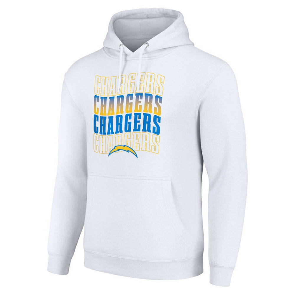 Los Angeles Chargers Starter Four Team Name Logo Fleece Pullover Hoodie - White Hoodies
