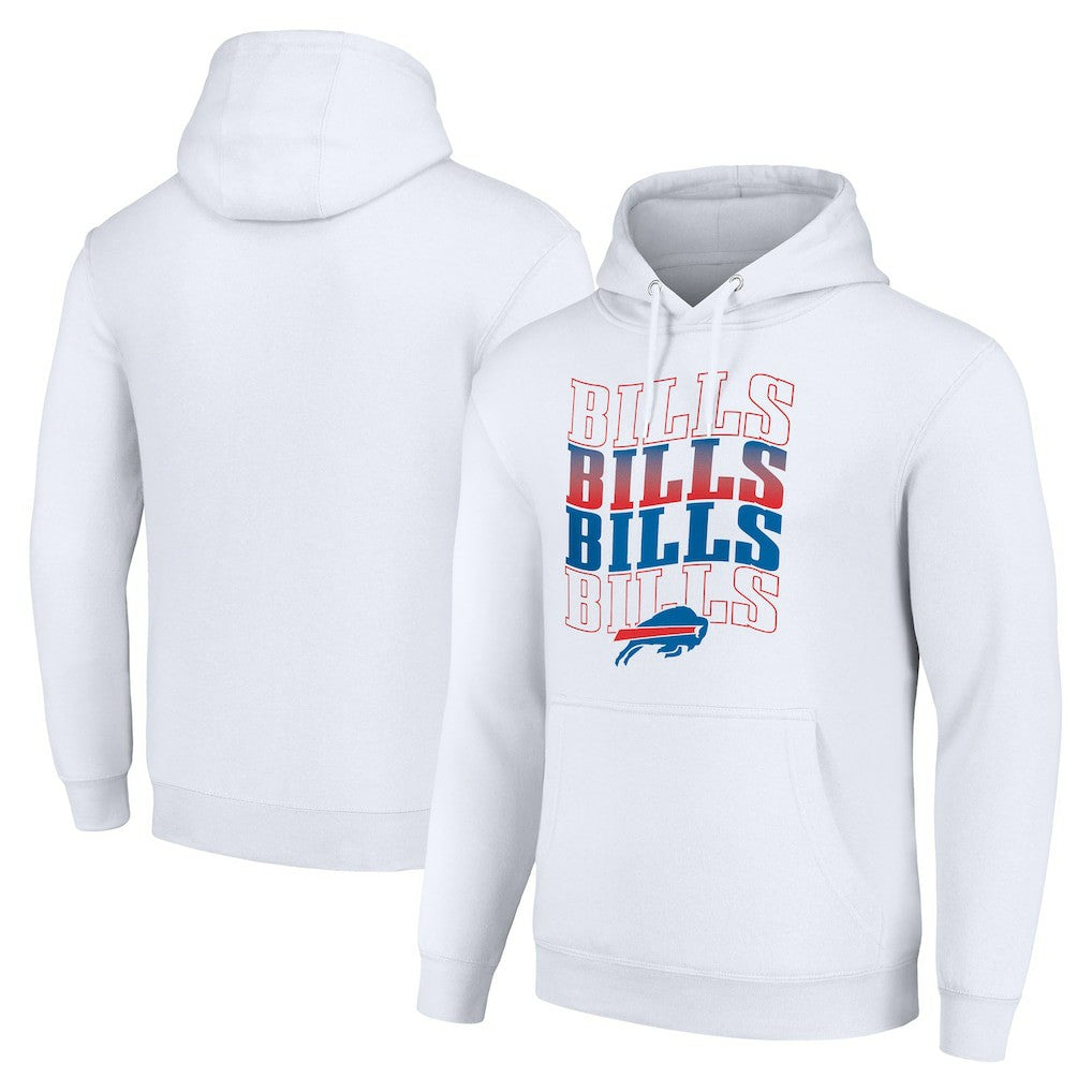 Buffalo Bills Starter Four Team Name Logo Fleece Pullover Hoodie - White Hoodies