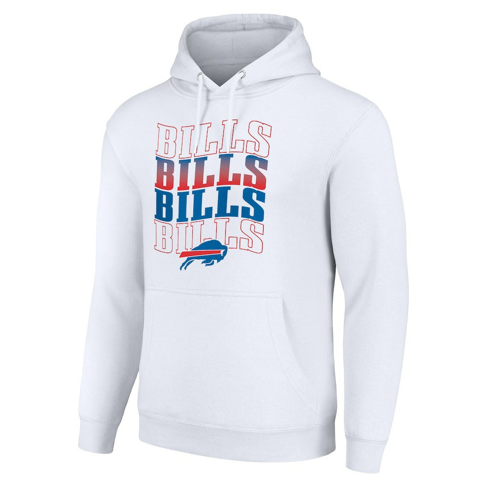 Buffalo Bills Starter Four Team Name Logo Fleece Pullover Hoodie - White Hoodies