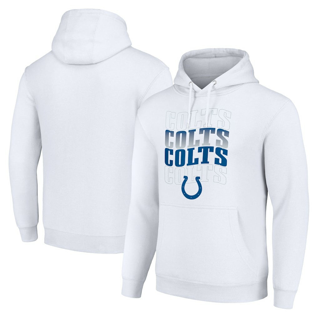 Indianapolis Colts Starter Four Team Name Logo Fleece Pullover Hoodie - White Hoodies