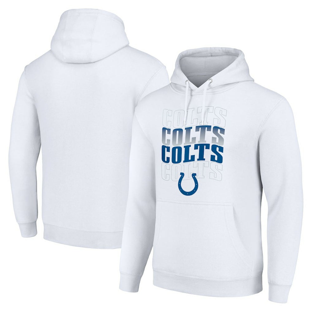Indianapolis Colts Starter Four Team Name Logo Fleece Pullover Hoodie - White Hoodies