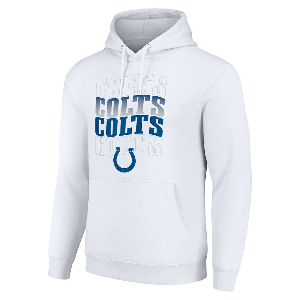 Indianapolis Colts Starter Four Team Name Logo Fleece Pullover Hoodie - White Hoodies