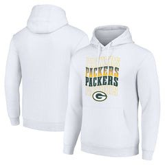 Green Bay Packers Starter Four Team Name Logo Fleece Pullover Hoodie - White Hoodies