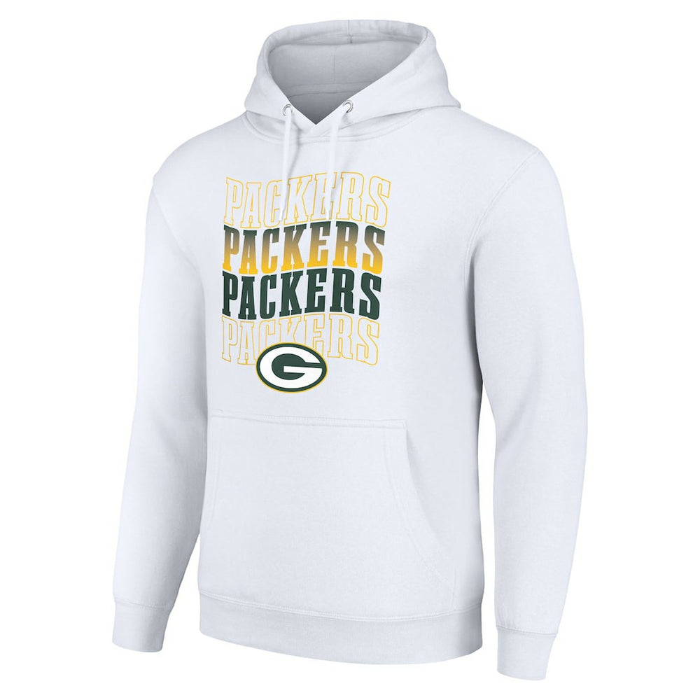 Green Bay Packers Starter Four Team Name Logo Fleece Pullover Hoodie - White Hoodies