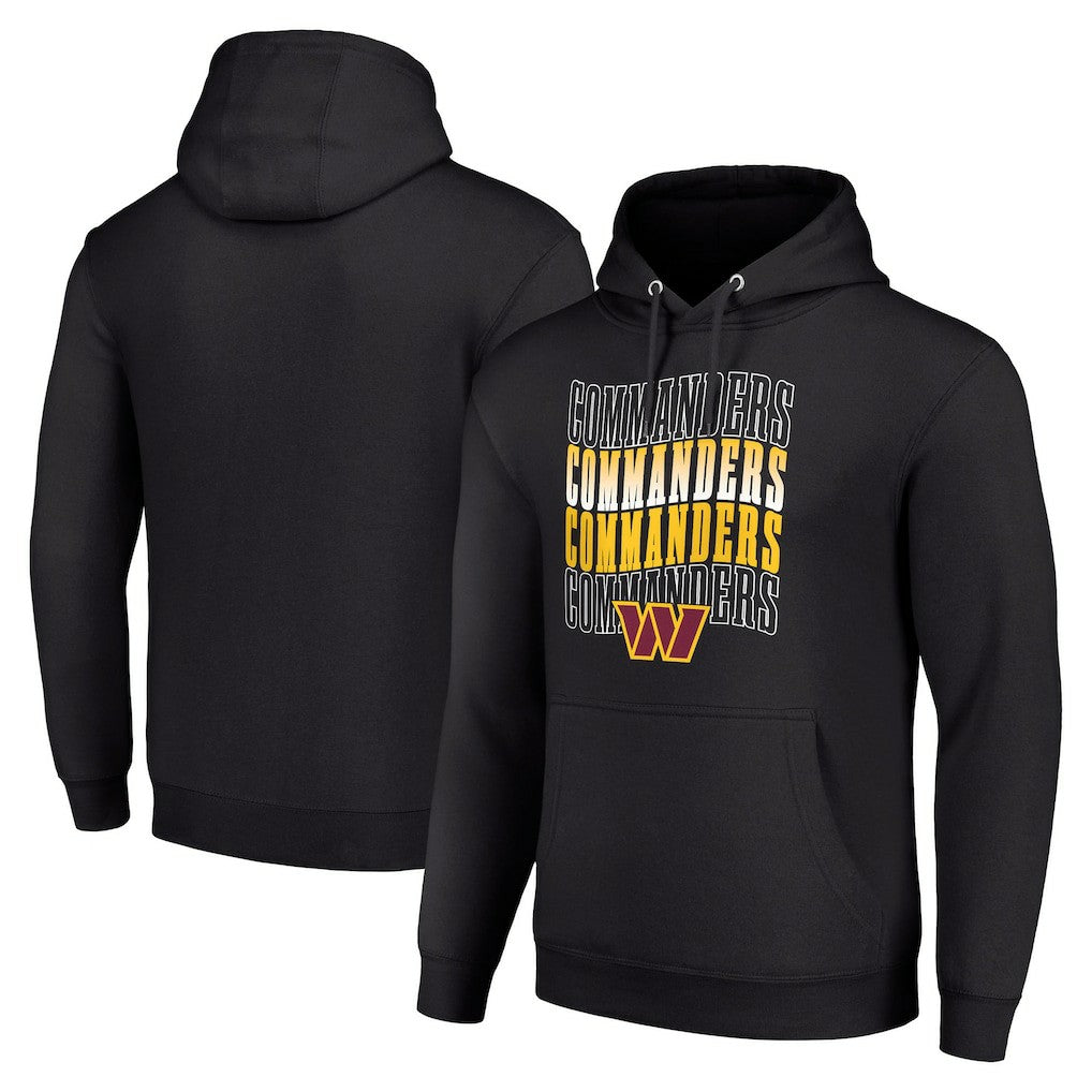 Washington Commanders Starter Four Team Name Logo Fleece Pullover Hoodie - Black Hoodies