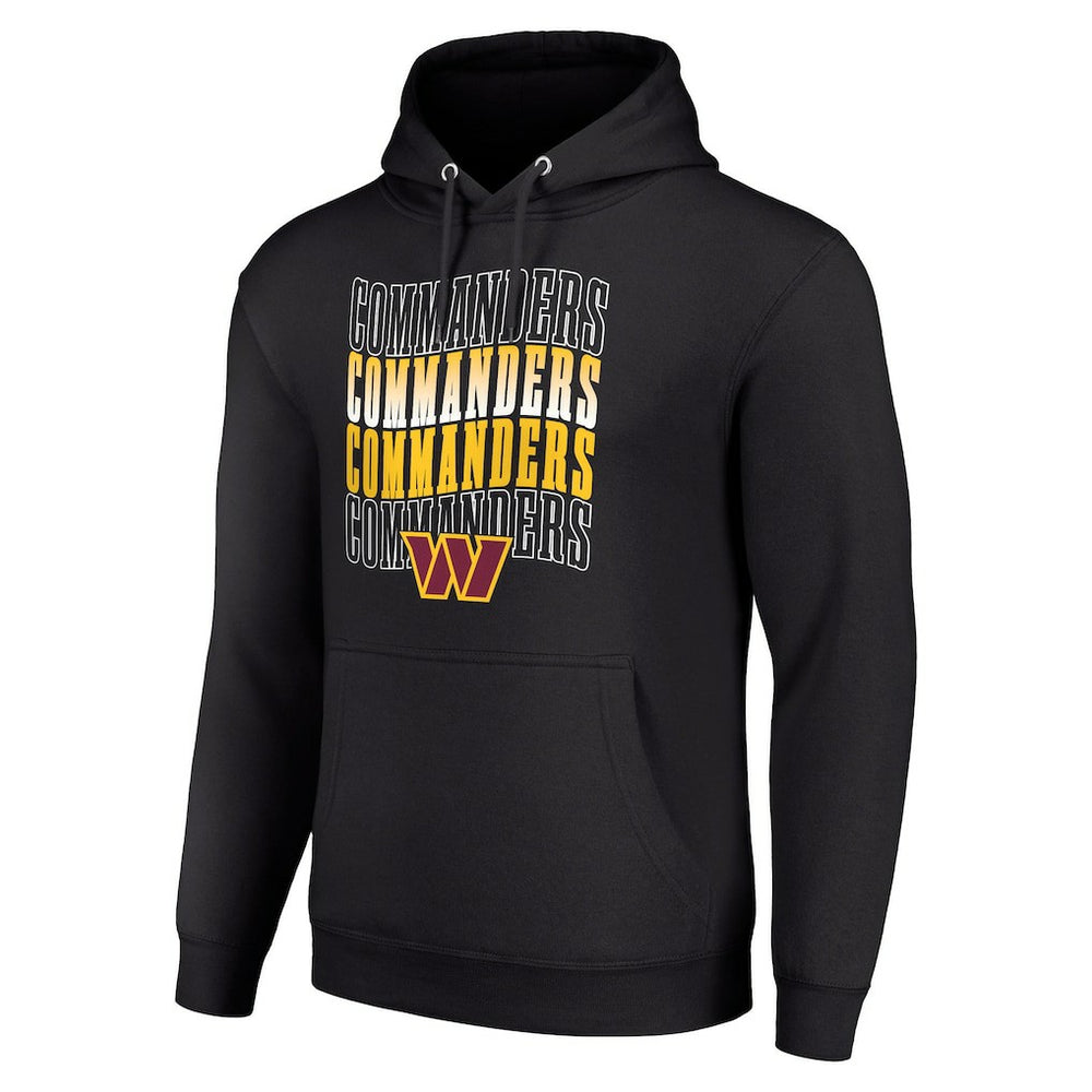 Washington Commanders Starter Four Team Name Logo Fleece Pullover Hoodie - Black Hoodies