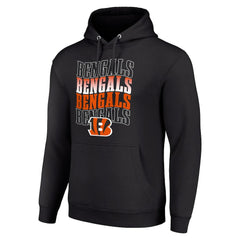 Cincinnati Bengals Starter Four Team Name Logo Fleece Pullover Hoodie - Black Hoodies