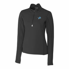 Detroit Lions Cutter & Buck Women's Traverse Stretch Quarter-Zip Pullover Top - Black Pullover