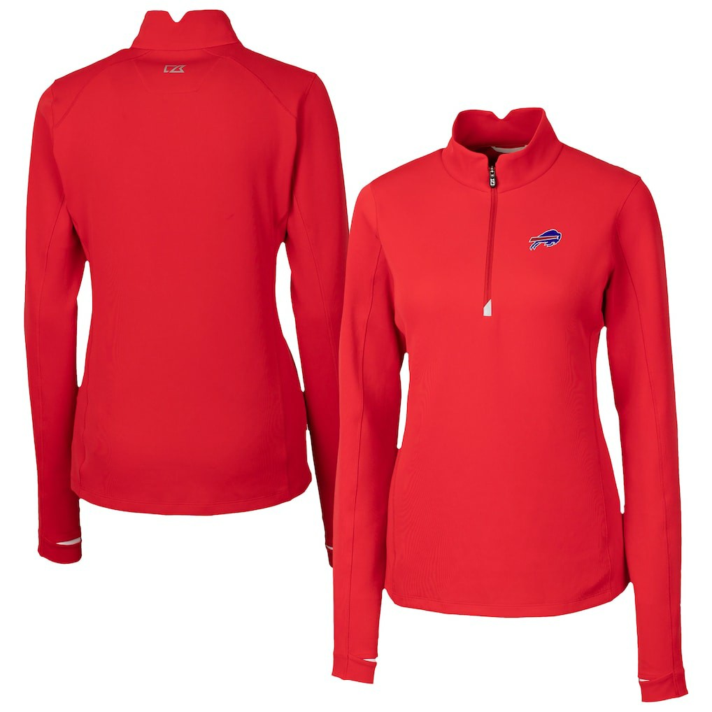 Buffalo Bills Cutter & Buck Women's Traverse Stretch Quarter-Zip Pullover Top - Red Pullover