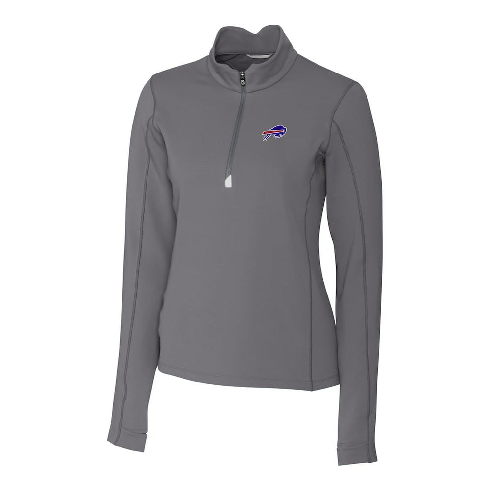 Buffalo Bills Cutter & Buck Women's Traverse Stretch Quarter-Zip Pullover Top - Gray Pullover