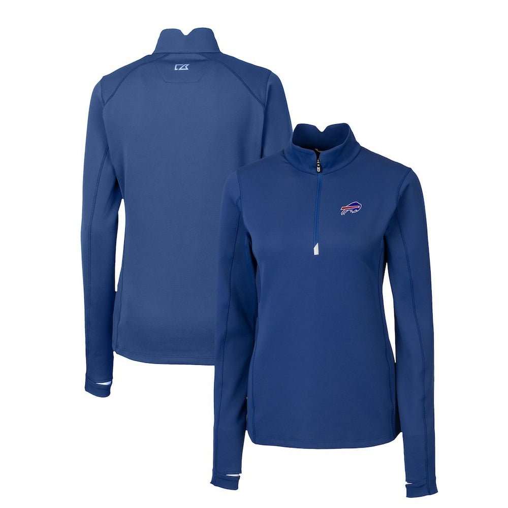 Buffalo Bills Cutter & Buck Women's Traverse Stretch Quarter-Zip Pullover Top - Royal Pullover