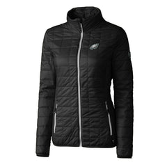 Philadelphia Eagles Cutter & Buck Women's Rainier PrimaLoft Eco Insulated Full-Zip Puffer Jacket - Black Jackets