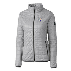 Pittsburgh Steelers Cutter & Buck Women's Rainier PrimaLoft Eco Insulated Full-Zip Puffer Jacket - Gray Jackets