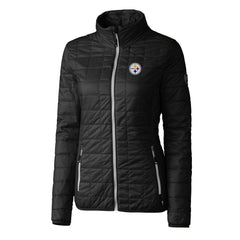 Pittsburgh Steelers Cutter & Buck Women's Rainier PrimaLoft Eco Insulated Full-Zip Puffer Jacket - Black Jackets