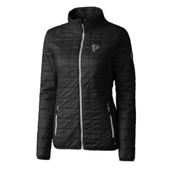 Atlanta Falcons Cutter & Buck Women's Rainier PrimaLoft Eco Insulated Full-Zip Puffer Jacket - Black Jackets