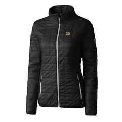 Cincinnati Bengals Cutter & Buck Women's Rainier PrimaLoft Eco Insulated Full-Zip Puffer Jacket - Black Jackets