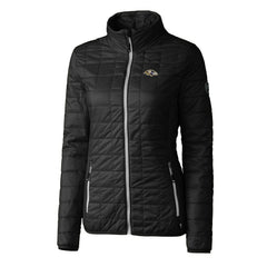Baltimore Ravens Cutter & Buck Women's Rainier PrimaLoft Eco Insulated Full-Zip Puffer Jacket - Black Jackets