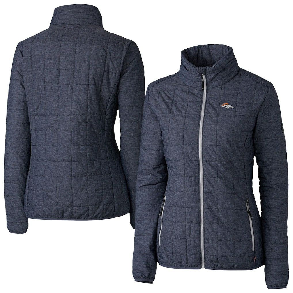 Denver Broncos Cutter & Buck Women's Rainier PrimaLoft Eco Insulated Full-Zip Puffer Jacket - Navy Jackets