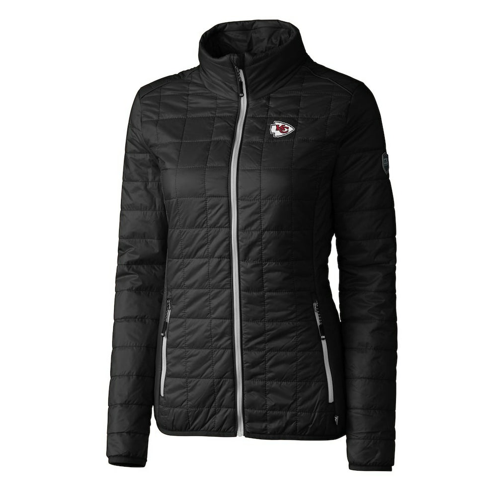 Kansas City Chiefs Cutter & Buck Women's Rainier PrimaLoft Eco Insulated Full-Zip Puffer Jacket - Black Jackets