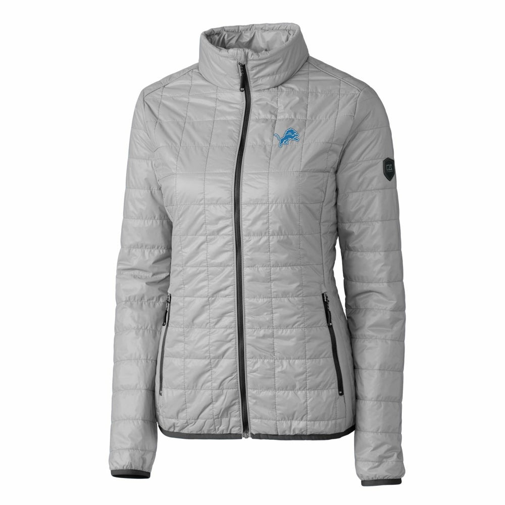 Detroit Lions Cutter & Buck Women's Rainier PrimaLoft Eco Insulated Full-Zip Puffer Jacket - Gray Jackets